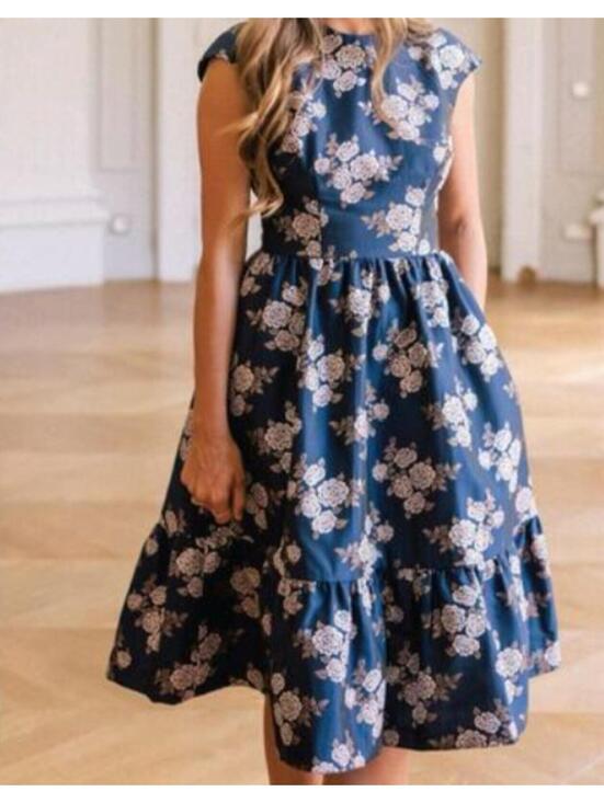 Gal Meets Glam Dresses & Skirts - GAL MEETS GLAM Jenny navy gold rose floral midi dress sz 6
